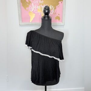 One Shoulder Women’s Black Top